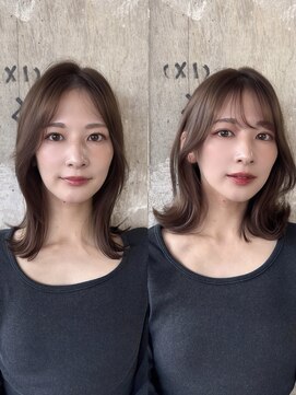 ロビー 表参道(ROBBY) ミディアムレイヤーカット/30代40代50代/顔周りカットくびれヘア