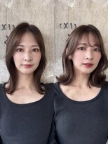 ロビー 表参道(ROBBY) ミディアムレイヤーカット/30代40代50代/顔周りカットくびれヘア