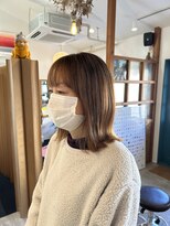 ディッセンバー 伊勢崎(December) 切りっぱなしボブ/ミニボブ/丸くないボブ/ヘーゼルベージュ