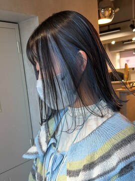 フォート(FORT) ボブ ダブルカラー インナーカラー 水色