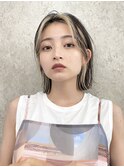 フェイスフレーミングインナーカラーボブイヤリングカラーグレー