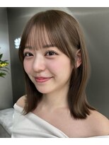 ロシェ 横浜店(loche)&nbsp;ミルクブラウン×ミディアムレイヤー×髪質改善×横浜