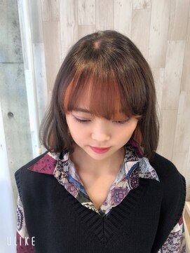 マニス(manis) ハニーベージュレイヤー シースルーバング ミディアム