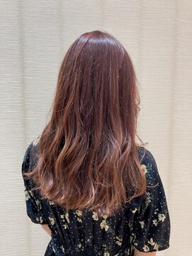 カシータ ヘア リゾート イオンモール熱田店(Casita hair resort) コーラルピンク×グラデーション×ロング×波巻き×似合わせ