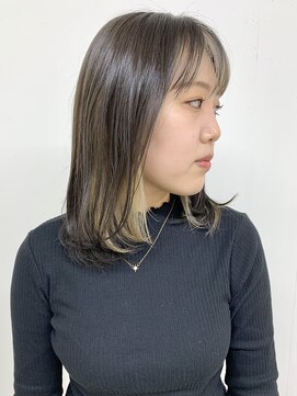 フォーク FOLK 【FOLK】前髪インナーカラー☆ハイトーンブロンドベージュ♪