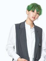 アース コアフュールボーテ 長野駅前店(EARTH coiffure beaute)&nbsp;グリーンカラー×ショート