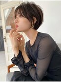大人可愛い小顔ひし形クビレ丸みボブ20代30代40代大人ショート