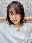【tricca代官山rin】伸ばしかけボブ/うざバング/グレージュ