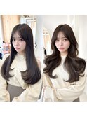 大人可愛いくびれ韓国レイヤーカット　シースルー前髪銀座美容室