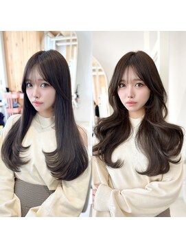 アフロートリノ(AFLOAT Leino) 大人可愛いくびれ韓国レイヤーカット　シースルー前髪銀座美容室