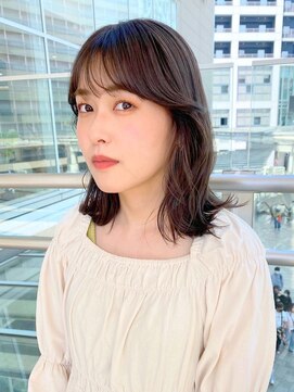 ケーツー あべのキューズモ－ル店(K-two) 暗髪地毛風カラー*アッシュベージュカラー*ミディアムレイヤー