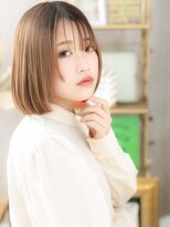 カバーヘア イヴ 戸頭店(COVER HAIR EVE)&nbsp;ツヤ髪シルキーベージュ切りっぱなしボブディc4戸頭20代30代40代