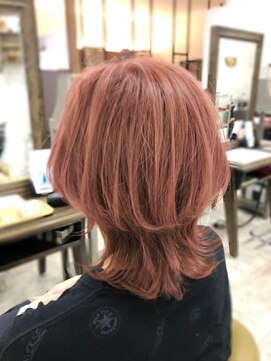 プラスケアハル(PLUS CARE haru) 【NagaeStyle】ピンクカラー/ウルフカット