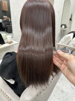 ロエン 西岡崎店(ROEN)&nbsp;艶髪/暗めピンクカラー/髪質改善/ブリーチなしカラー