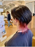 ウルフスタイル×襟足ピンクカラー/20代/30代/40代/50代/60代