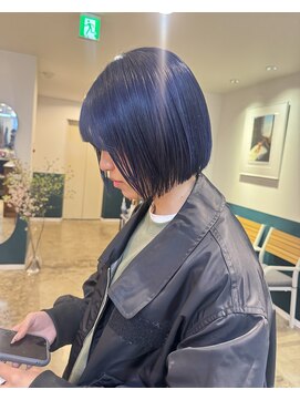 ヘアーブレイス(hair brace) ボブ×ネイビー　stylist中村