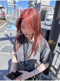 くびれヘア/アプリコットオレンジ/夏のヘアアレンジ/梅田