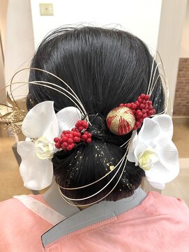 カットハウス はさみの部屋 ロングストレート/黒髪/成人式ヘア/タイトシニヨン