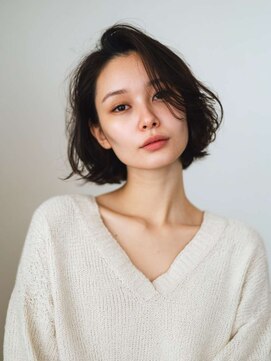 トクテ 高円寺(tokute) くびレイヤーエモージュ前髪モテベージュレイヤーミディ/高円寺