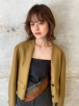 ロル キョウト(L'or Kyoto) シースルーバング×外ハネ切りっぱなしボブ