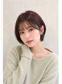 ひし形ショートボブ×耳掛けショート20代30代40代丸顔面長池袋