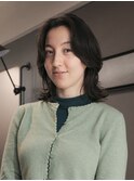 【倉田真希】センターパート　くせ毛　ミディアムレイヤー