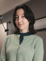 ネロ ヘアアンドライフストア 渋谷(NERO HAIR AND LIFESTORE) 【倉田真希】センターパート くせ毛 ミディアムレイヤー