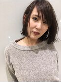 【大分】深みのあるベージュカラーの色っぽボブ
