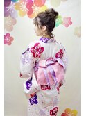 【浴衣レンタル】華やかな編み込みフルアップシニヨン♪