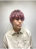 MEN’S HAIRパープルピンク×マッシュ