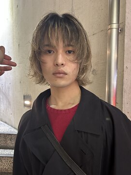 メゾンアクア 表参道(Maison ACQUA) =メンズボブ/ダークアッシュ/ニュアンスパーマ／メンズウルフ