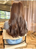 アプリコットオレンジ ロング ミックスカール【20代/30代/40代】