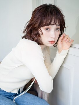 ロンド ボーイ 表参道(Lond BOY) ウェーブミディアム×髪質改善韓国ボブブリーチなし[表参道]