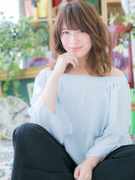 カバーヘア イヴ 戸頭店(COVER HAIR EVE) バレイヤージュ大人可愛い小顔ランダムパーマh3戸頭20代30代40代