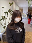 ショコラブラウンブラウンカラー韓国レイヤーくびれ巻き