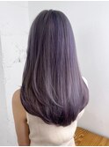 おくれ毛ハイトーン韓国ヘアロング_ba526073