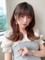 アフロート エル 錦糸町(AFLOAT L) 結んでもかわいいくびれセミロング × ミルクティーベージュ