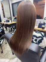 ヴィムヘアー 泡瀬店(VIM hair) 【髪質改善カラー】透明感ブラウン×艶ロング|美髪仕上げ