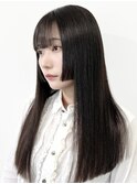 姫カットロングスタイル髪質改善ストレート縮毛矯正