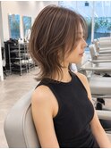 ハイライト×ナチュラルウルフ　ミディアムウルフ20代30代40代