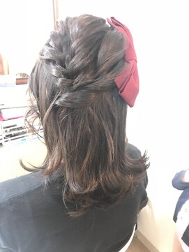 ロカット サロン(Roquat Salon) 袴アレンジストレートハーフ【ヘアアレンジ 袴  立川/立川南】