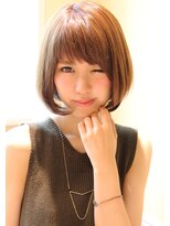 レウナ 外苑前(Reuna)&nbsp;大人可愛いボブ　ワンカールボブ　黒髪アッシュ