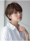 マッシュショート 大人可愛いショートヘア 艶カラー 30代40代