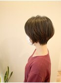 前髪あり 丸み小顔ショートボブ