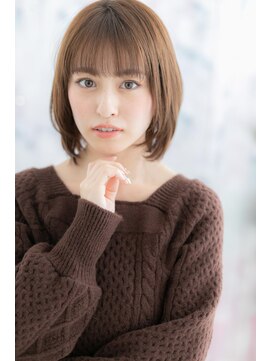 ミック ヘアアンドビューティー 大山店(miq  Hair&Beauty) シースルーバングで透け感ナチュラル小顔前下がりボブc1