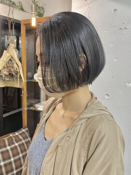 リッカ(RICCA) ワンレンボブ/ストレートパーマ/グレージュカラー/髪質改善W1114