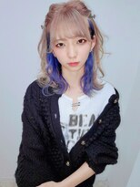 メルマードバーベル(Mermard Bavel)&nbsp;イヤンリグカラー(ラベンダーベージュ&コバルトブルー)