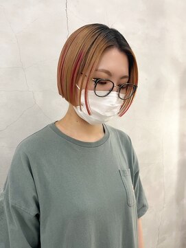 エンドリンク(endlink) ベージュ×デザインピンクボブ