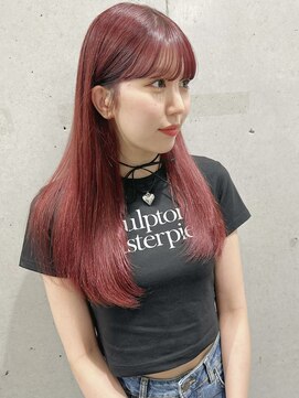 シーク 天神(SEEK) 【 SEEK茶木】チェリーレッド☆ブリーチカラー☆