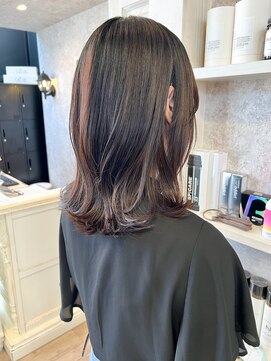 キャアリー(Caary) 福山美容室Caary 透明感ツヤツヤくすみブラウンくびれミディ20代